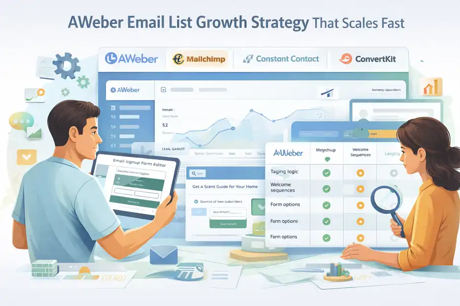 An informative illustration about Aweber Email List Growth Strategy That Scales Fast