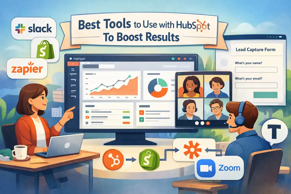 An informative illustration about Best Tools To Use With HubSpot To Boost Results