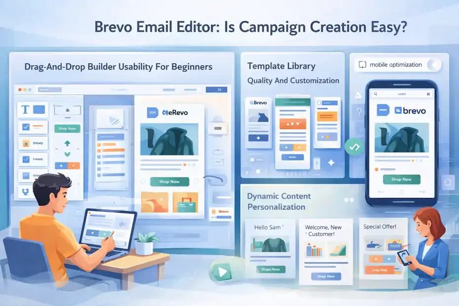 An informative illustration about Brevo Email Editor: Is Campaign Creation Easy?