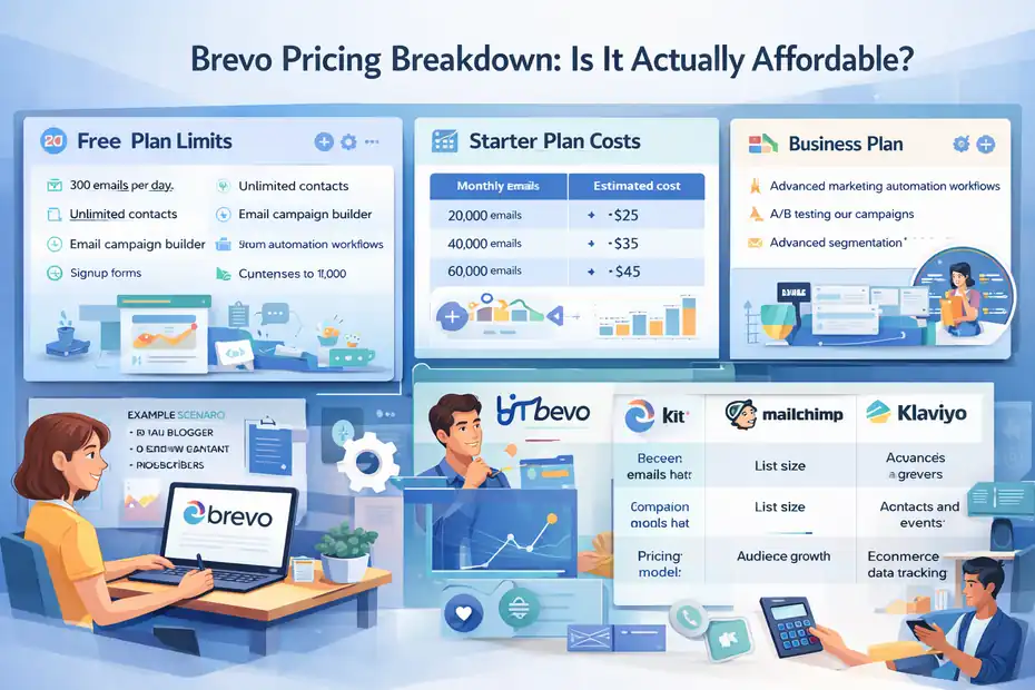 An informative illustration about Brevo Pricing Breakdown: Is It Actually Affordable?