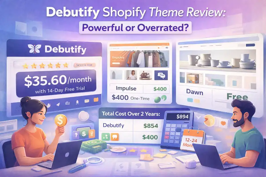An informative illustration about Debutify Shopify Theme Review: Powerful or Overrated?