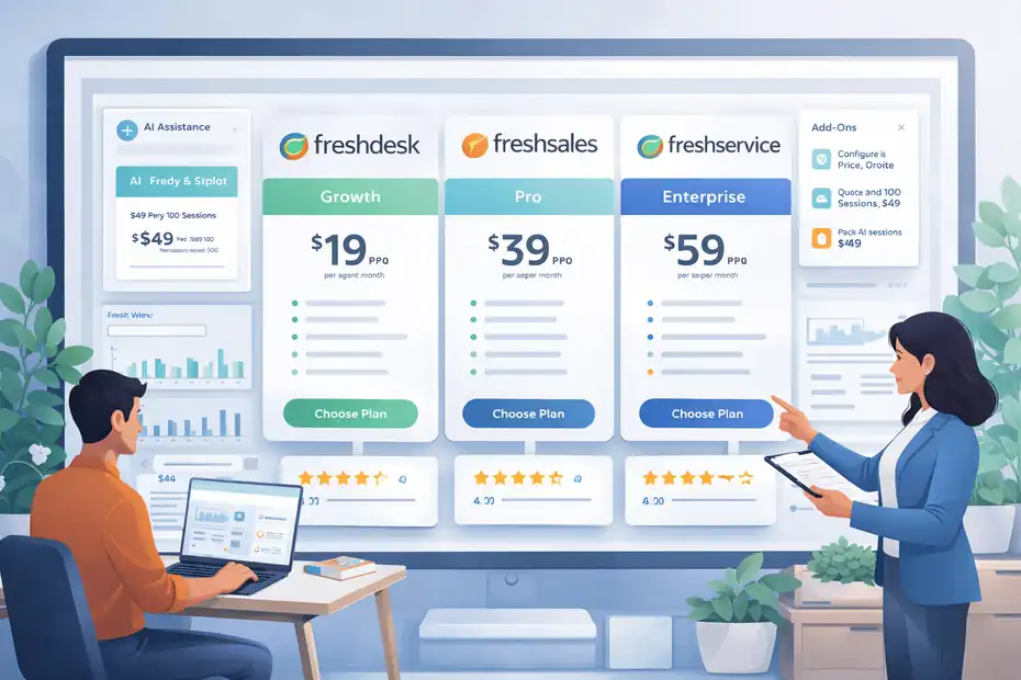An informative illustration about Freshworks Pricing Explained: Real Costs And Traps