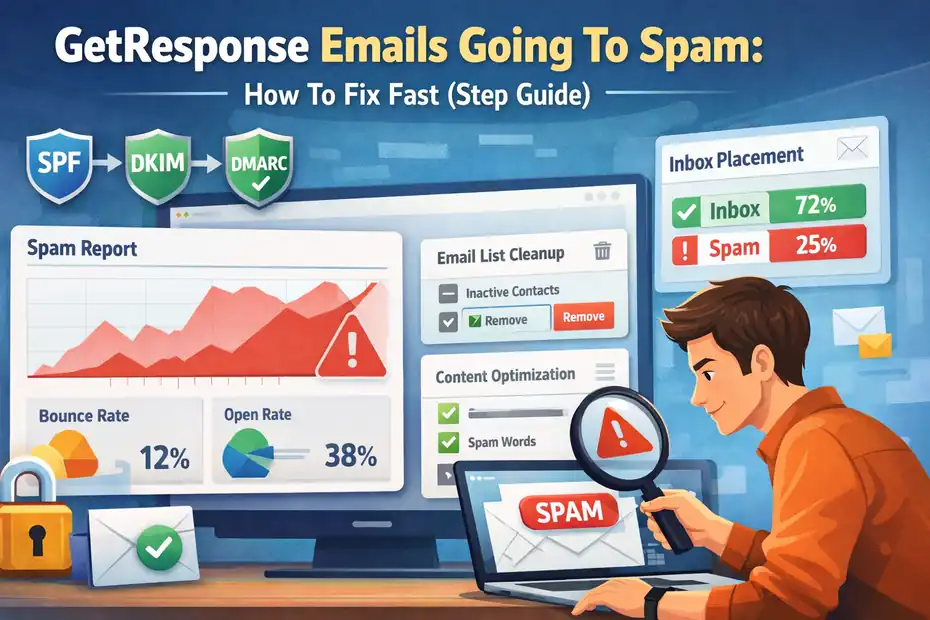 An informative illustration about GetResponse Emails Going To Spam How To Fix Fast (Step Guide)