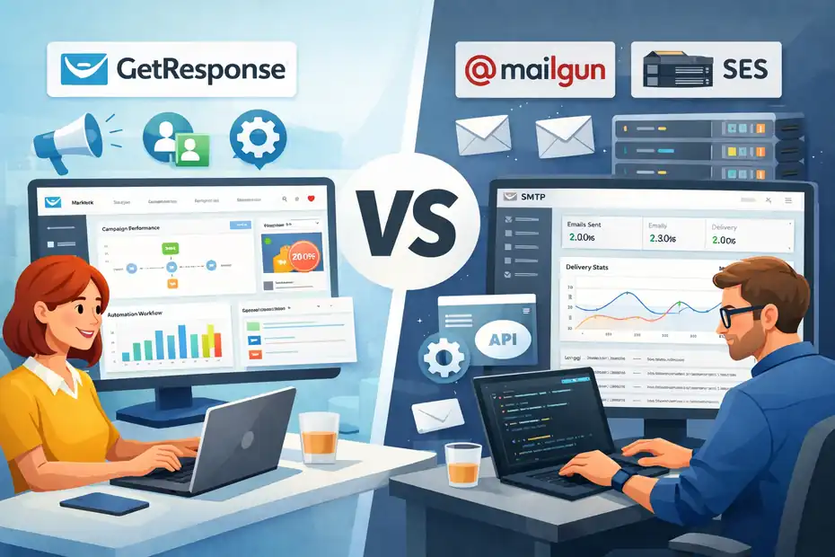 An informative illustration about GetResponse Vs Dedicated SMTP Email Sending Platforms: Real Truth