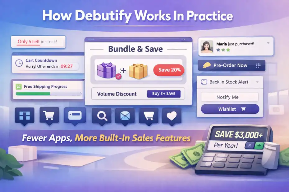 An informative illustration about How Debutify Works In Practice