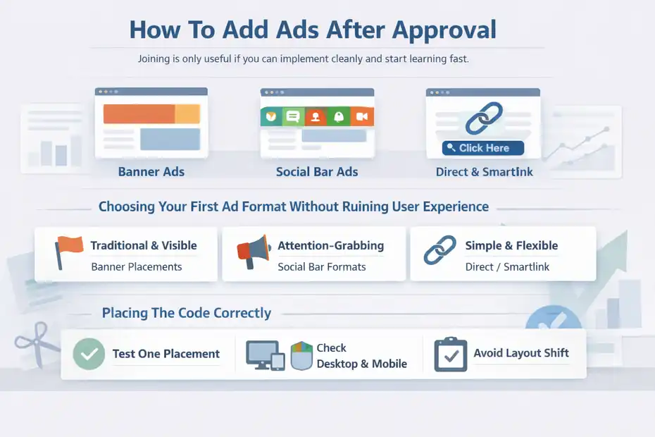 How To Join Adsterra Publisher Network Easily An informative illustration about How To Add Ads After Approval
