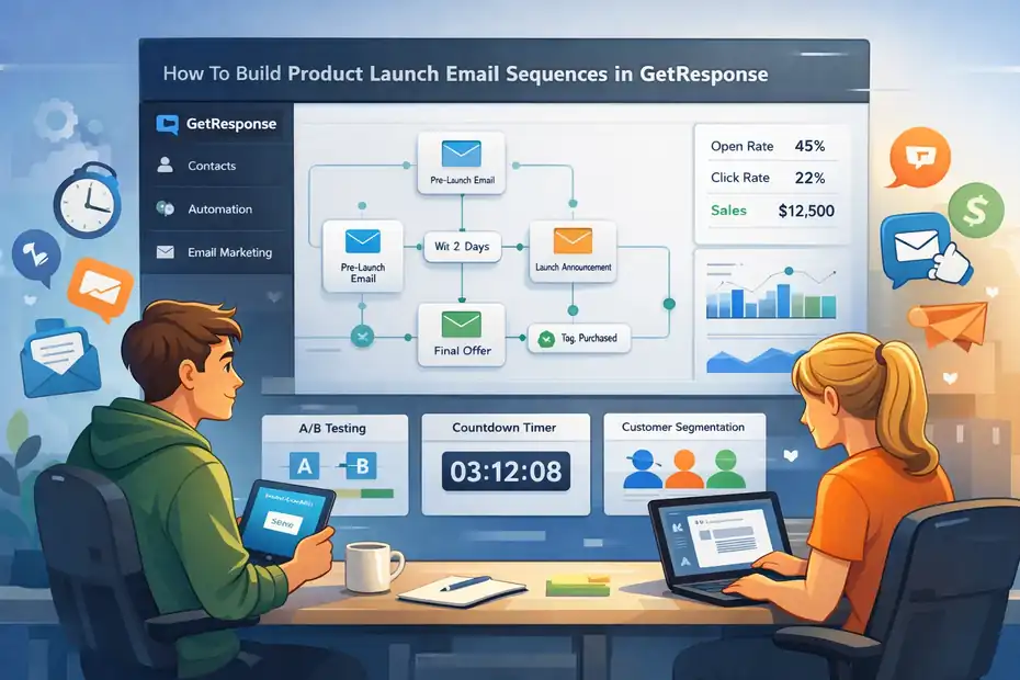 An informative illustration about How To Build Product Launch Email Sequences In GetResponse