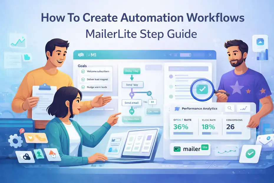 An informative illustration about How To Create Automation Workflows MailerLite Step Guide