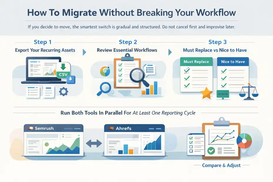 Switching From Semrush To Ahrefs Worth It For SEO An informative illustration about How To Migrate Without Breaking Your Workflow