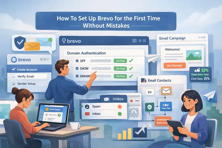 An informative illustration about How To Set Up Brevo For The First Time Without Mistakes