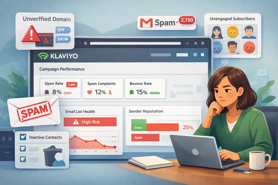 An informative illustration about Klaviyo Emails Going To Spam: Fix This Before You Lose Sales