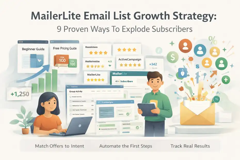 An informative illustration about MailerLite Email List Growth Strategy: 9 Proven Ways To Explode Subscribers