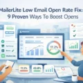 An informative illustration about MailerLite Low Email Open Rate Fix: 9 Proven Ways To Boost Opens