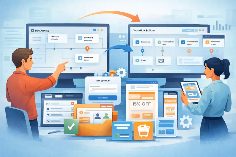 How To Migrate From Klaviyo Without Losing Data Or Revenue An informative illustration about Migrate automations, templates, and forms without losing performance