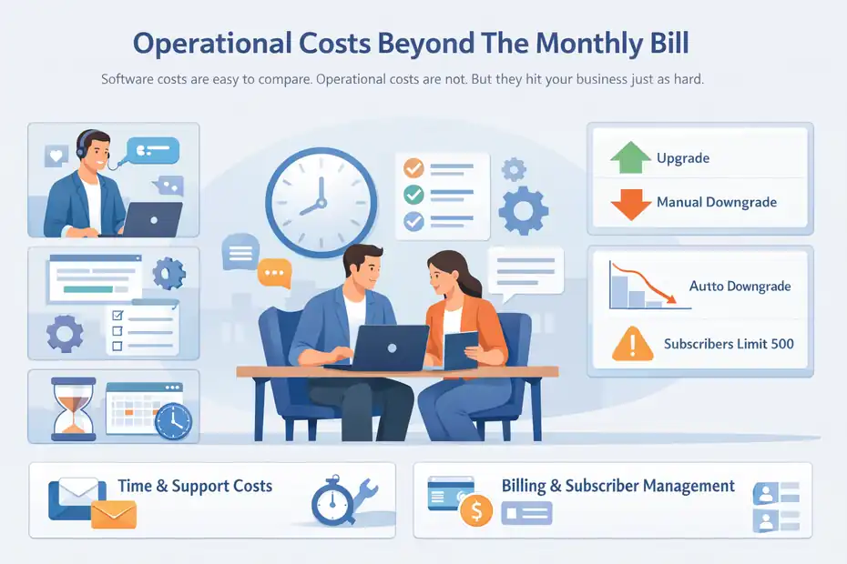 Aweber vs MailerLite Comparison: Hidden Costs An informative illustration about Operational Costs Beyond The Monthly Bill
