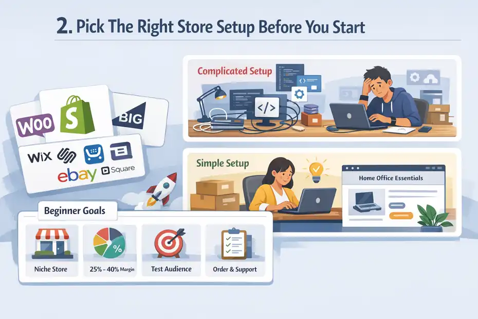An informative illustration about Pick The Right Store Setup Before You Start