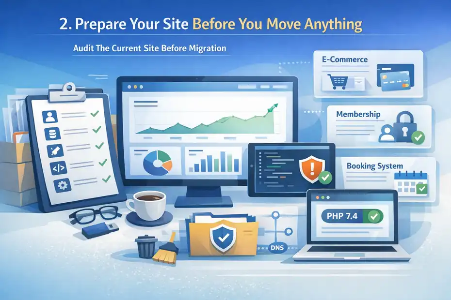 An informative illustration about Prepare Your Site Before You Move Anything