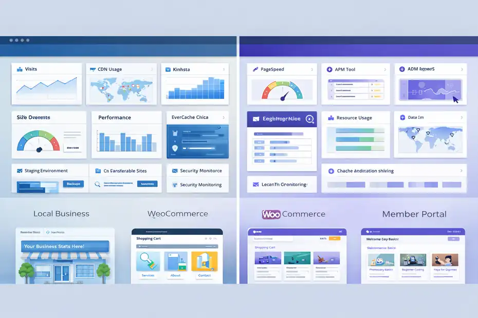 WP Engine Vs Kinsta Comparison: Which Wins Speed? An informative illustration about Real-World Use Cases: Which Host Feels Faster For Different Sites?