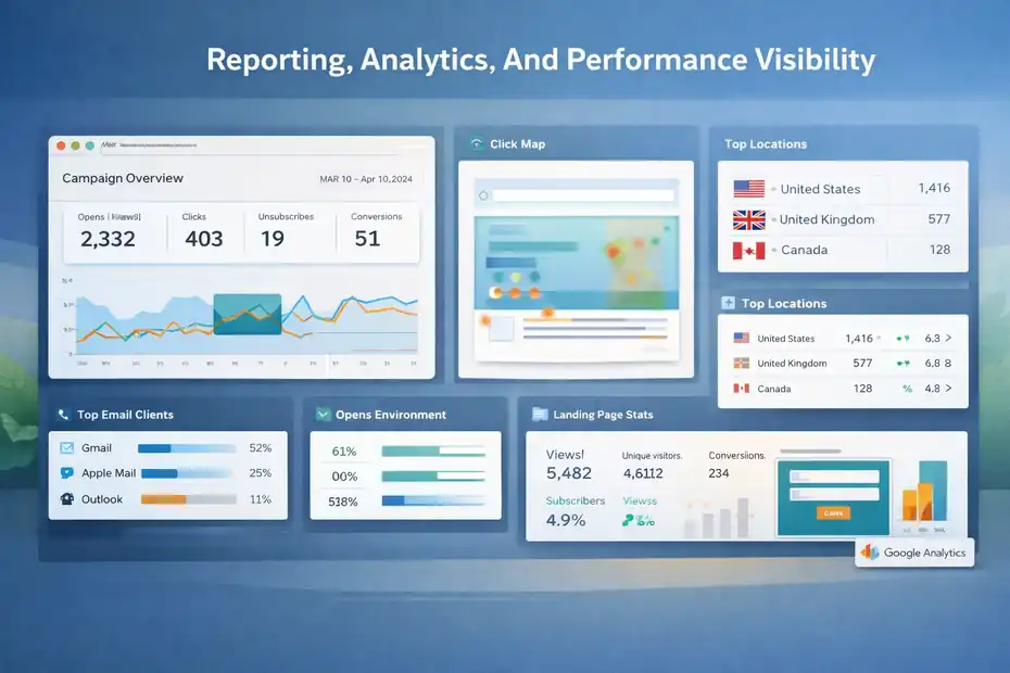 An informative illustration about Reporting, Analytics, And Performance Visibility