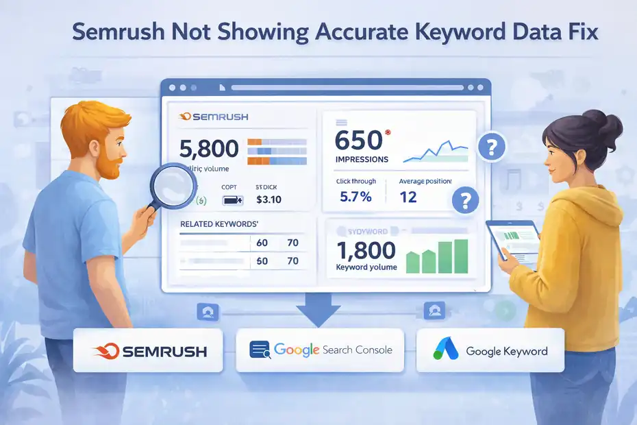 An informative illustration about Semrush Not Showing Accurate Keyword Data Fix