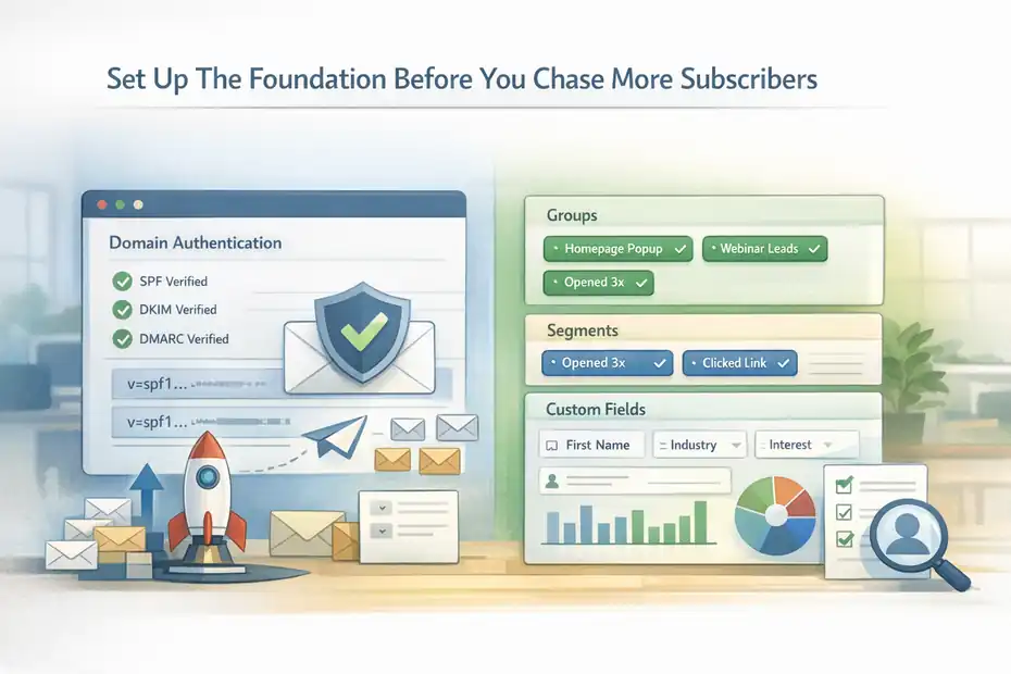 MailerLite Email List Growth Strategy: 9 Proven Ways To Explode Subscribers An informative illustration about Set Up The Foundation Before You Chase More Subscribers