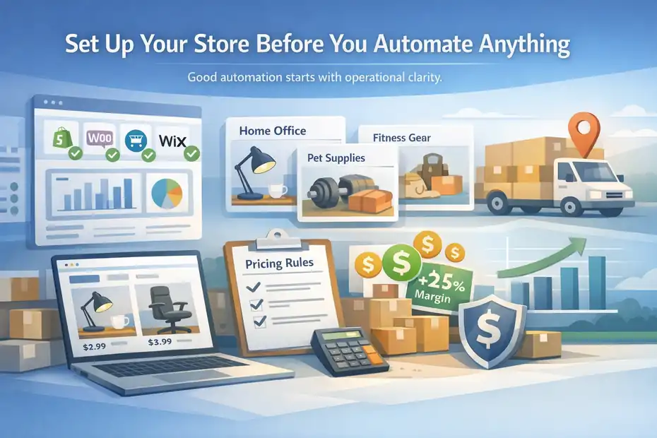 An informative illustration about Set Up Your Store Before You Automate Anything
