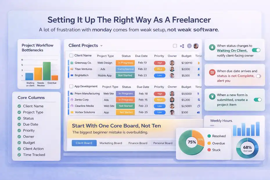Monday Review For Freelancers Managing Clients: Better Workflow Or Hype? An informative illustration about
Setting It Up The Right Way As A Freelancer