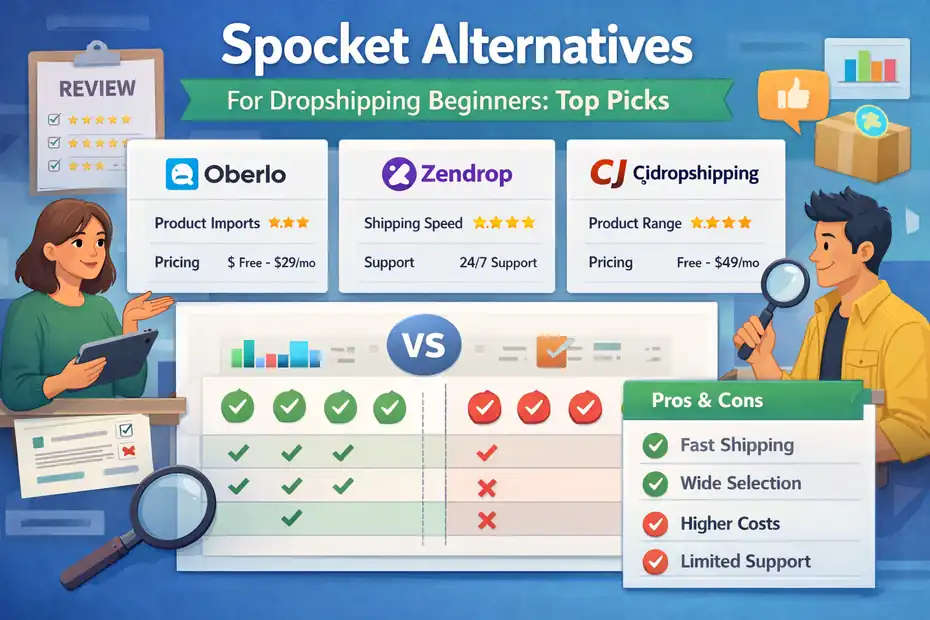 An informative illustration about Spocket Alternatives For Dropshipping Beginners: Top Picks