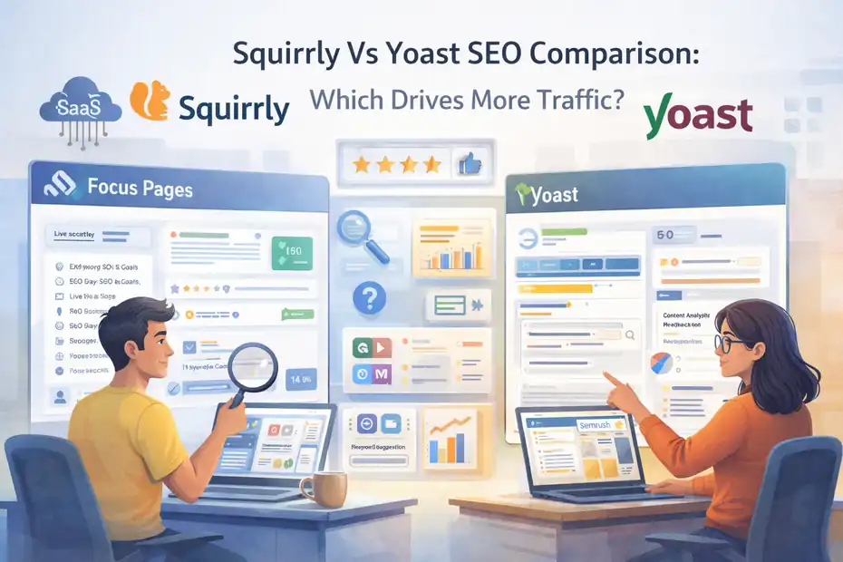 An informative illustration about Squirrly Vs Yoast Seo Comparison: Which Drives More Traffic?