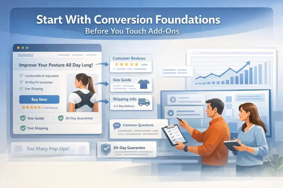 An informative illustration about Start With Conversion Foundations Before You Touch Add-Ons