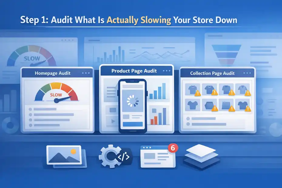 An informative illustration about Step 1: Audit What Is Actually Slowing Your Store Down