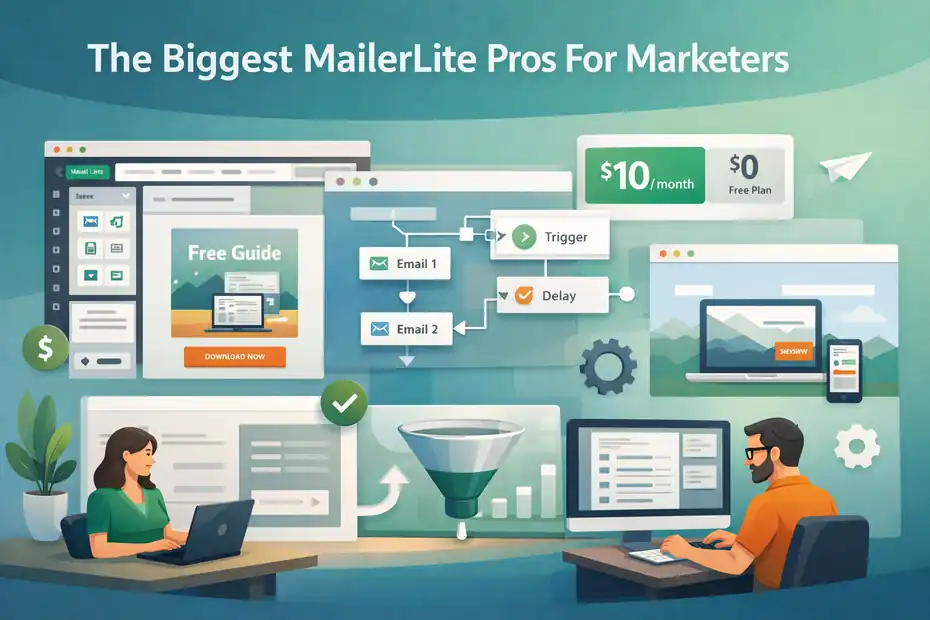 An informative illustration about The Biggest MailerLite Pros For Marketers