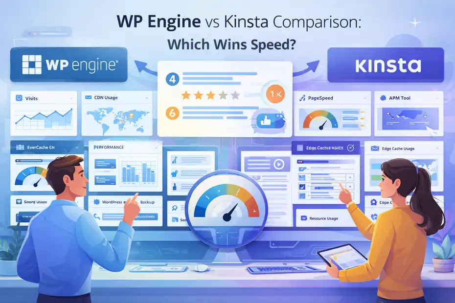 An informative illustration about WP Engine Vs Kinsta Comparison: Which Wins Speed?