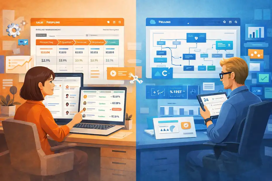 An informative illustration about What small businesses actually need from a CRM