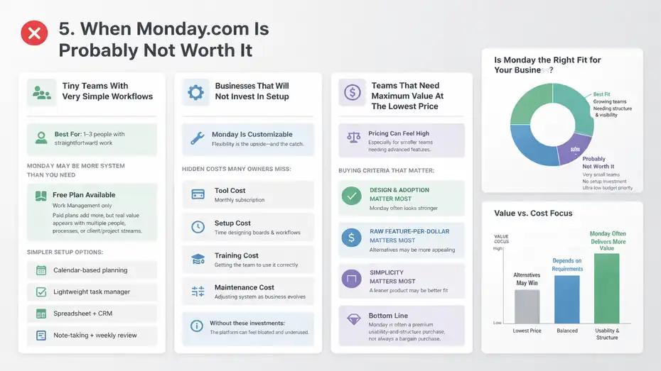 An informative illustration about When Monday.com Is Probably Not Worth It