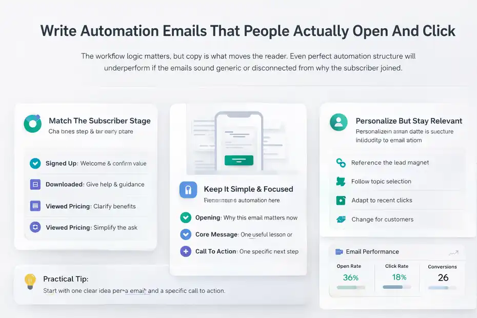An informative illustration about Write Automation Emails That People Actually Open And Click