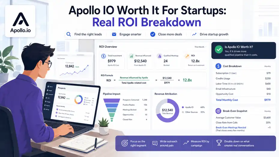 An informative illustration about Apollo IO Worth It For Startups: Real ROI Breakdown