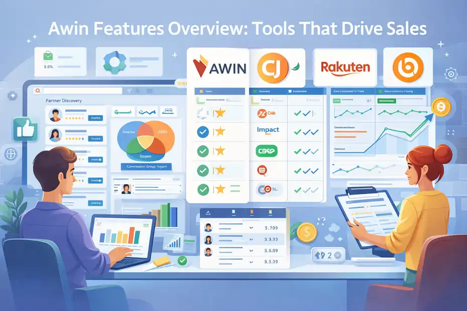 An informative illustration about Awin Features Overview: Tools That Drive Sales