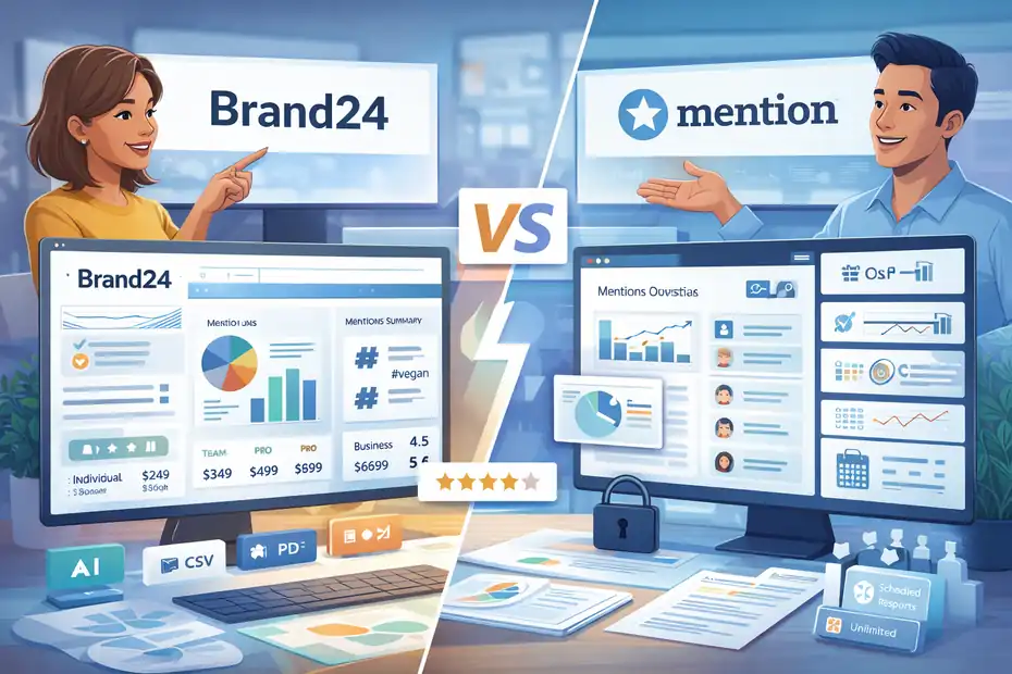 An informative illustration about Brand24 Vs Mention Comparison: Best Social Listening Tool