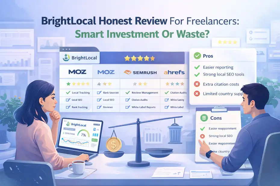 An informative illustration about BrightLocal Honest Review For Freelancers Smart Investment Or Waste