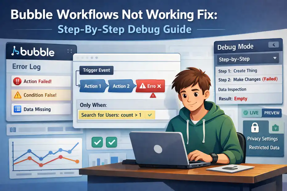 An informative illustration about Bubble Workflows Not Working Fix: Step-By-Step Debug Guide