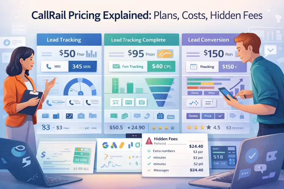 An informative illustration about CallRail Pricing Explained: Plans, Costs, Hidden Fees