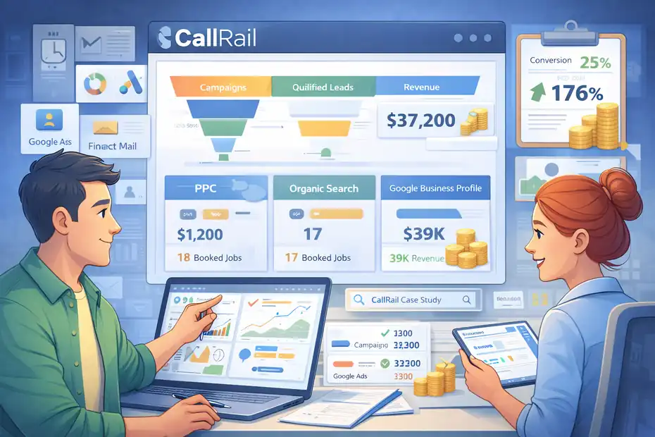 An informative illustration about CallRail Real Marketing Attribution Case Study: ROI