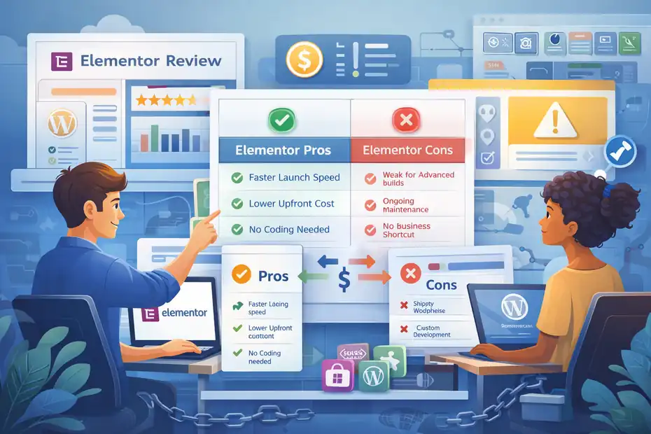 An informative illustration about Elementor Pros And Cons For Making Money Online: Truth Revealed