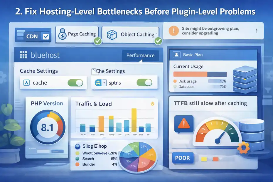 An informative illustration about
Fix Hosting-Level Bottlenecks Before Plugin-Level Problems