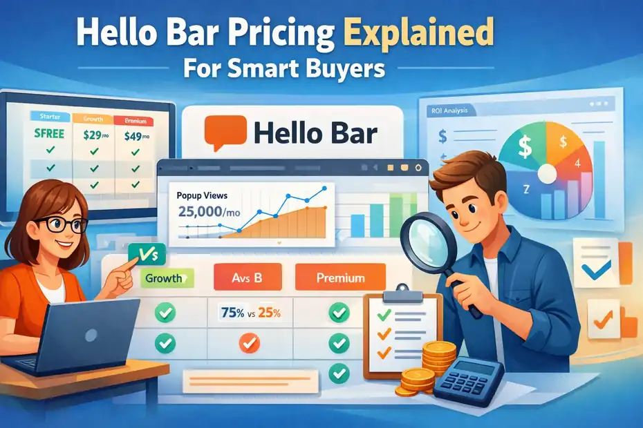 An informative illustration about Hello Bar Pricing Explained For Smart Buyers