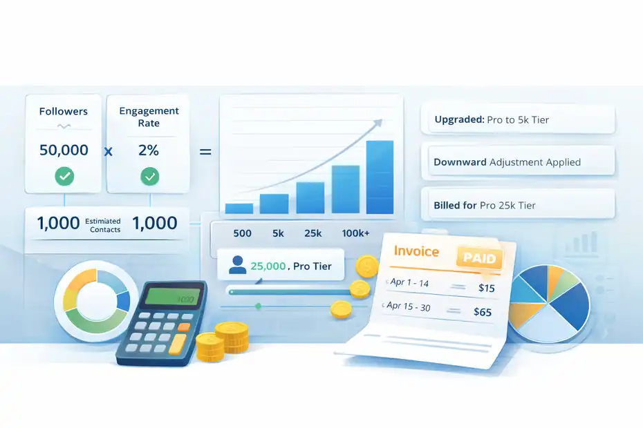 ManyChat Pricing Explained: What You Actually Pay For An informative illustration about
How Contact-Based Pricing Changes Your Monthly Bill