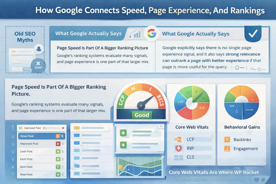 An informative illustration about
How Google Connects Speed, Page Experience, And Rankings
