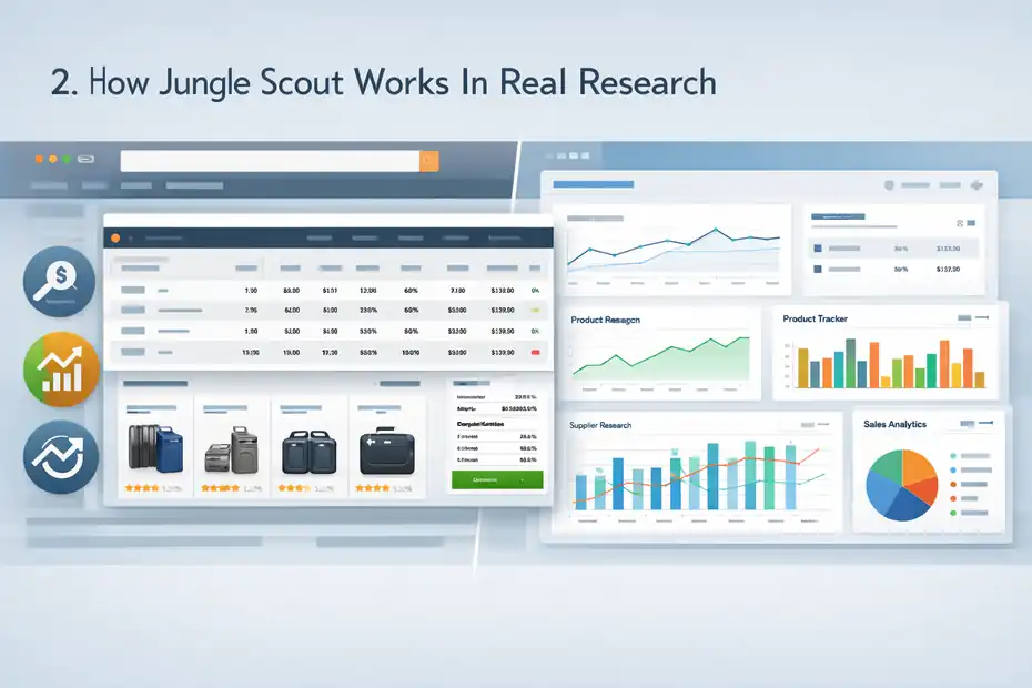 An informative illustration about
How Jungle Scout Works In Real Research