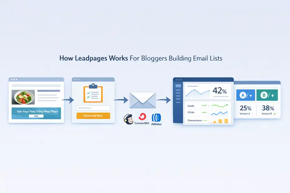 An informative illustration about
How Leadpages Works For Bloggers Building Email Lists